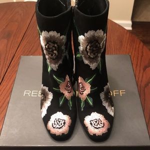 REBECCA MINKOFF FLORAL PRINTED BOOTS /new with box